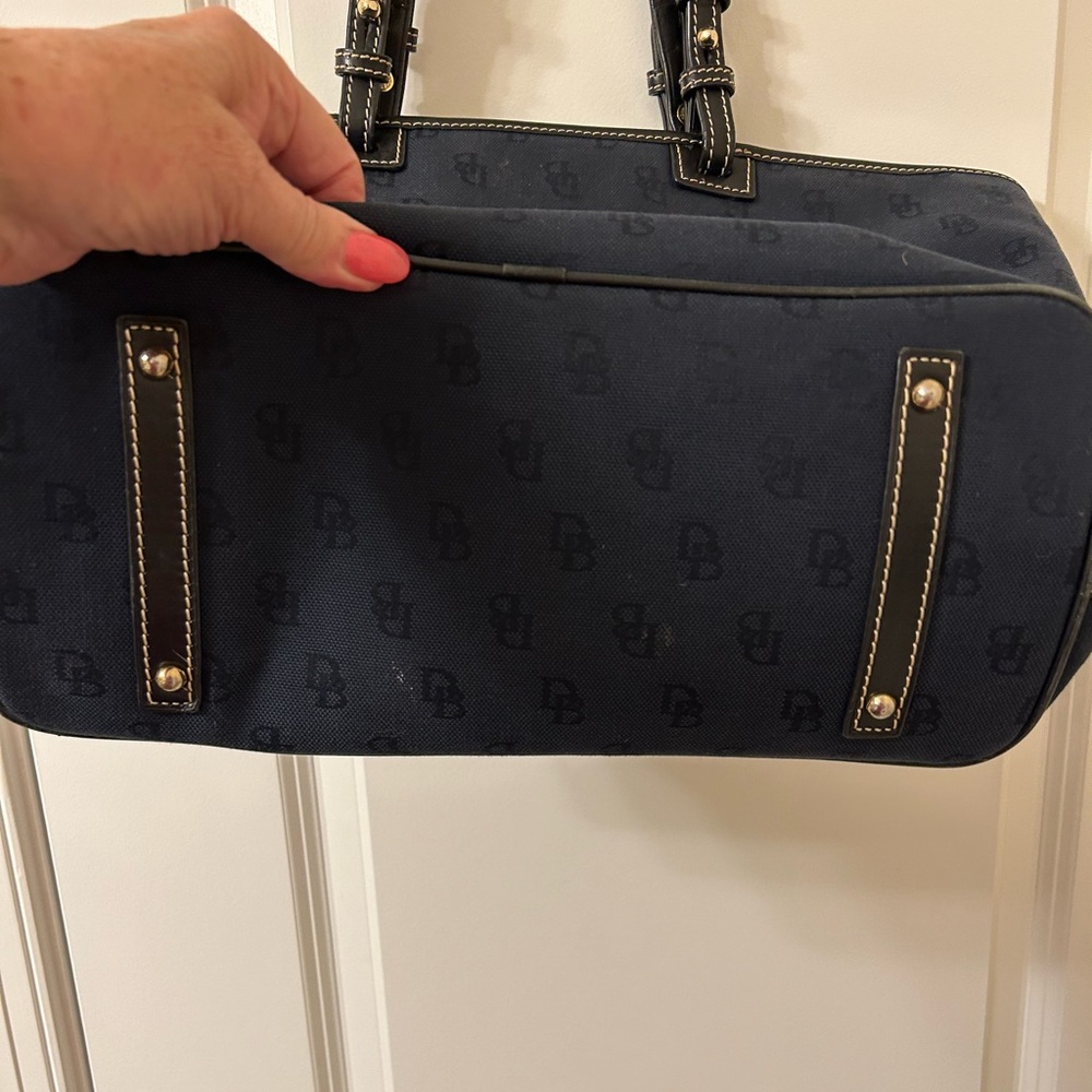 Dooney & Bourke Navy Monogram Tote - Picture 5 of 8
